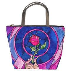 Enchanted Rose Stained Glass Bucket Bag by Cendanart