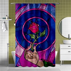 Enchanted Rose Stained Glass Shower Curtain 48  X 72  (small)  by Cendanart