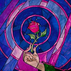 Enchanted Rose Stained Glass Play Mat (rectangle) by Cendanart