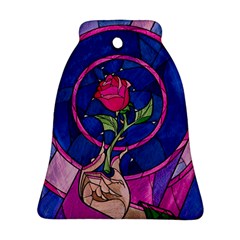 Enchanted Rose Stained Glass Bell Ornament (two Sides) by Cendanart