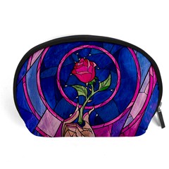 Enchanted Rose Stained Glass Accessory Pouch (large) by Cendanart