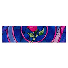 Enchanted Rose Stained Glass Oblong Satin Scarf (16  X 60 ) by Cendanart