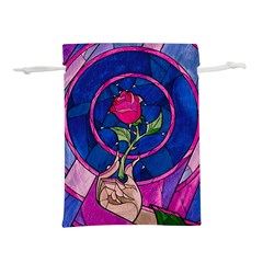 Enchanted Rose Stained Glass Lightweight Drawstring Pouch (l) by Cendanart