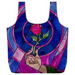 Enchanted Rose Stained Glass Full Print Recycle Bag (xxl) by Cendanart