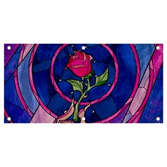 Enchanted Rose Stained Glass Banner And Sign 4  X 2  by Cendanart