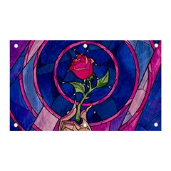 Enchanted Rose Stained Glass Banner And Sign 5  X 3  by Cendanart