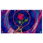 Enchanted Rose Stained Glass Banner and Sign 7  x 4  Front