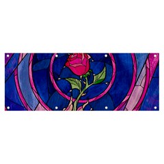 Enchanted Rose Stained Glass Banner And Sign 8  X 3  by Cendanart