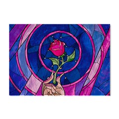 Enchanted Rose Stained Glass Crystal Sticker (a4) by Cendanart