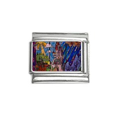 Castle Building Stained Glass Italian Charm (9mm) by Cendanart