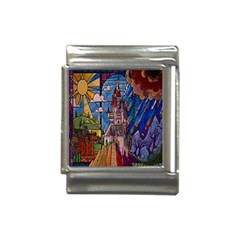 Castle Building Stained Glass Italian Charm (13mm) by Cendanart