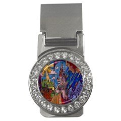 Castle Building Stained Glass Money Clips (cz)  by Cendanart