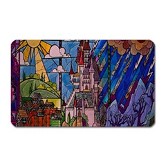 Castle Building Stained Glass Magnet (rectangular) by Cendanart