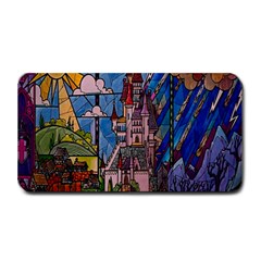 Castle Building Stained Glass Medium Bar Mat by Cendanart