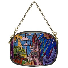 Castle Building Stained Glass Chain Purse (two Sides) by Cendanart