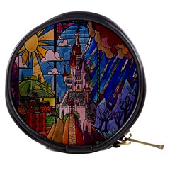 Castle Building Stained Glass Mini Makeup Bag by Cendanart