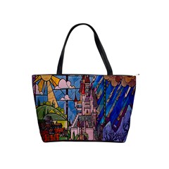 Castle Building Stained Glass Classic Shoulder Handbag by Cendanart