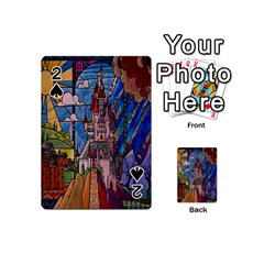 Castle Building Stained Glass Playing Cards 54 Designs (mini) by Cendanart