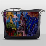 Castle Building Stained Glass Messenger Bag Front