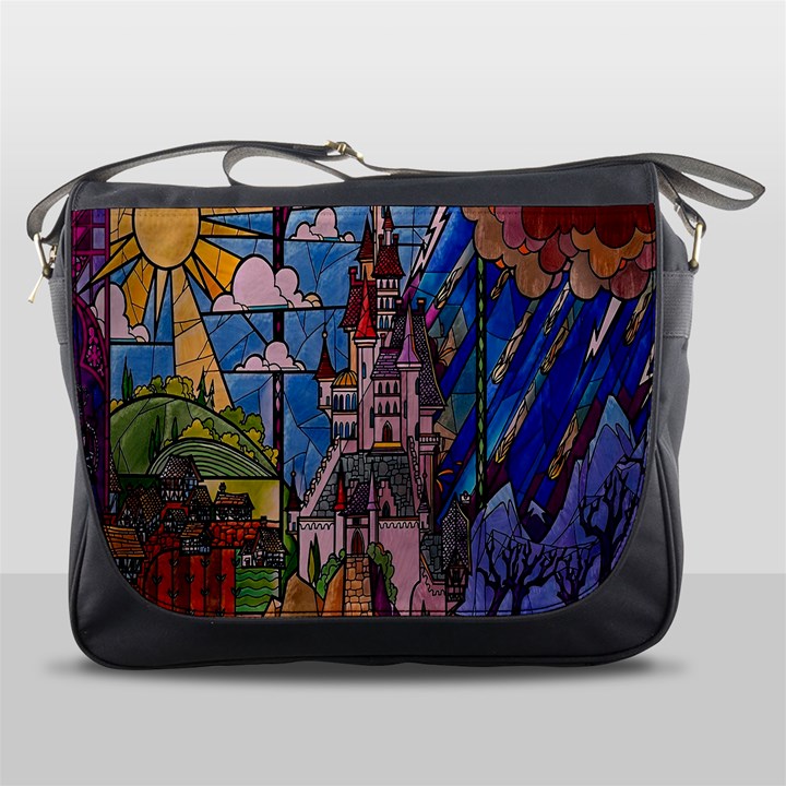 Castle Building Stained Glass Messenger Bag