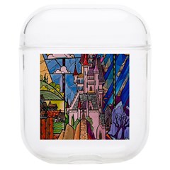 Castle Building Stained Glass Soft Tpu Airpods 1/2 Case by Cendanart