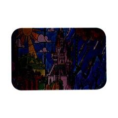 Castle Building Stained Glass Open Lid Metal Box (silver)   by Cendanart