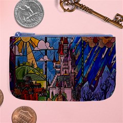 Castle Building Stained Glass Large Coin Purse by Cendanart