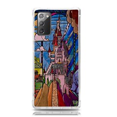 Castle Building Stained Glass Samsung Galaxy Note 20 Tpu Uv Case by Cendanart