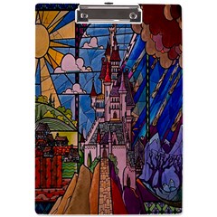 Castle Building Stained Glass A4 Acrylic Clipboard by Cendanart