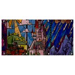 Castle Building Stained Glass Banner and Sign 8  x 4  Front