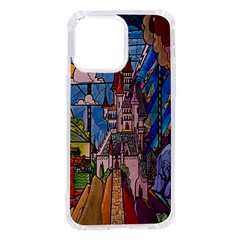 Castle Building Stained Glass Iphone 14 Pro Max Tpu Uv Print Case by Cendanart