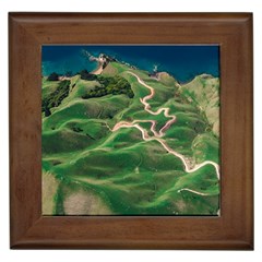 Coast Aerial View Beautiful Landscape Nature Ocean Road Graphy Aerial Coast Drone Framed Tile by Bedest