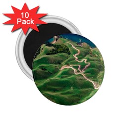 Coast Aerial View Beautiful Landscape Nature Ocean Road Graphy Aerial Coast Drone 2 25  Magnets (10 Pack)  by Bedest