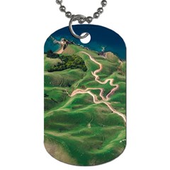 Coast Aerial View Beautiful Landscape Nature Ocean Road Graphy Aerial Coast Drone Dog Tag (one Side) by Bedest