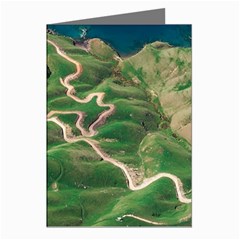 Coast Aerial View Beautiful Landscape Nature Ocean Road Graphy Aerial Coast Drone Greeting Cards (pkg Of 8) by Bedest