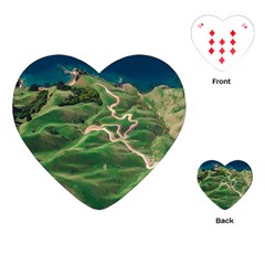 Coast Aerial View Beautiful Landscape Nature Ocean Road Graphy Aerial Coast Drone Playing Cards Single Design (heart) by Bedest