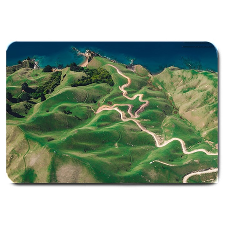 Coast Aerial View Beautiful Landscape Nature Ocean Road Graphy Aerial Coast Drone Large Doormat