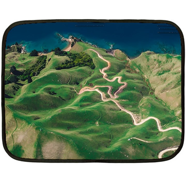 Coast Aerial View Beautiful Landscape Nature Ocean Road Graphy Aerial Coast Drone Fleece Blanket (Mini)