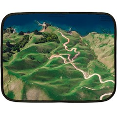 Coast Aerial View Beautiful Landscape Nature Ocean Road Graphy Aerial Coast Drone Two Sides Fleece Blanket (mini) by Bedest