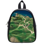 Coast Aerial View Beautiful Landscape Nature Ocean Road Graphy Aerial Coast Drone School Bag (Small) Front