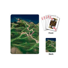 Coast Aerial View Beautiful Landscape Nature Ocean Road Graphy Aerial Coast Drone Playing Cards Single Design (mini) by Bedest