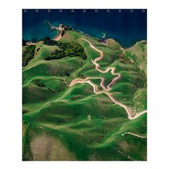 Coast Aerial View Beautiful Landscape Nature Ocean Road Graphy Aerial Coast Drone Shower Curtain 60  X 72  (medium) 