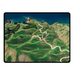 Coast Aerial View Beautiful Landscape Nature Ocean Road Graphy Aerial Coast Drone Two Sides Fleece Blanket (small) by Bedest