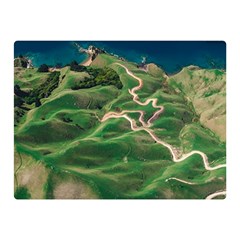 Coast Aerial View Beautiful Landscape Nature Ocean Road Graphy Aerial Coast Drone Two Sides Premium Plush Fleece Blanket (mini) by Bedest