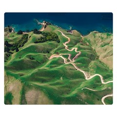 Coast Aerial View Beautiful Landscape Nature Ocean Road Graphy Aerial Coast Drone Two Sides Premium Plush Fleece Blanket (small) by Bedest