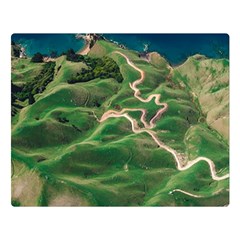 Coast Aerial View Beautiful Landscape Nature Ocean Road Graphy Aerial Coast Drone Two Sides Premium Plush Fleece Blanket (large) by Bedest