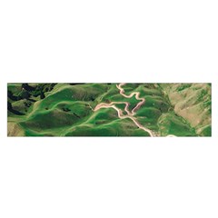 Coast Aerial View Beautiful Landscape Nature Ocean Road Graphy Aerial Coast Drone Oblong Satin Scarf (16  X 60 ) by Bedest