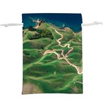 Coast Aerial View Beautiful Landscape Nature Ocean Road Graphy Aerial Coast Drone Lightweight Drawstring Pouch (XL) Front