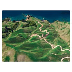 Coast Aerial View Beautiful Landscape Nature Ocean Road Graphy Aerial Coast Drone Two Sides Premium Plush Fleece Blanket (extra Small) by Bedest