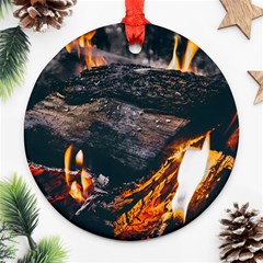 Wood Fire Camping Forest On Ornament (round) by Bedest